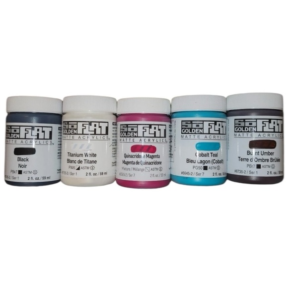 Lot of 15 Golden SoFlat Matte Acrylic 2 oz Paint Jars NEW - Picture 4 of 4